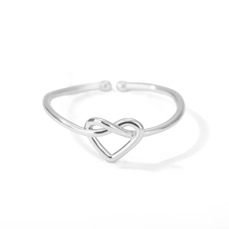 Bague Couple Cœur en Acier Inoxydable Doré