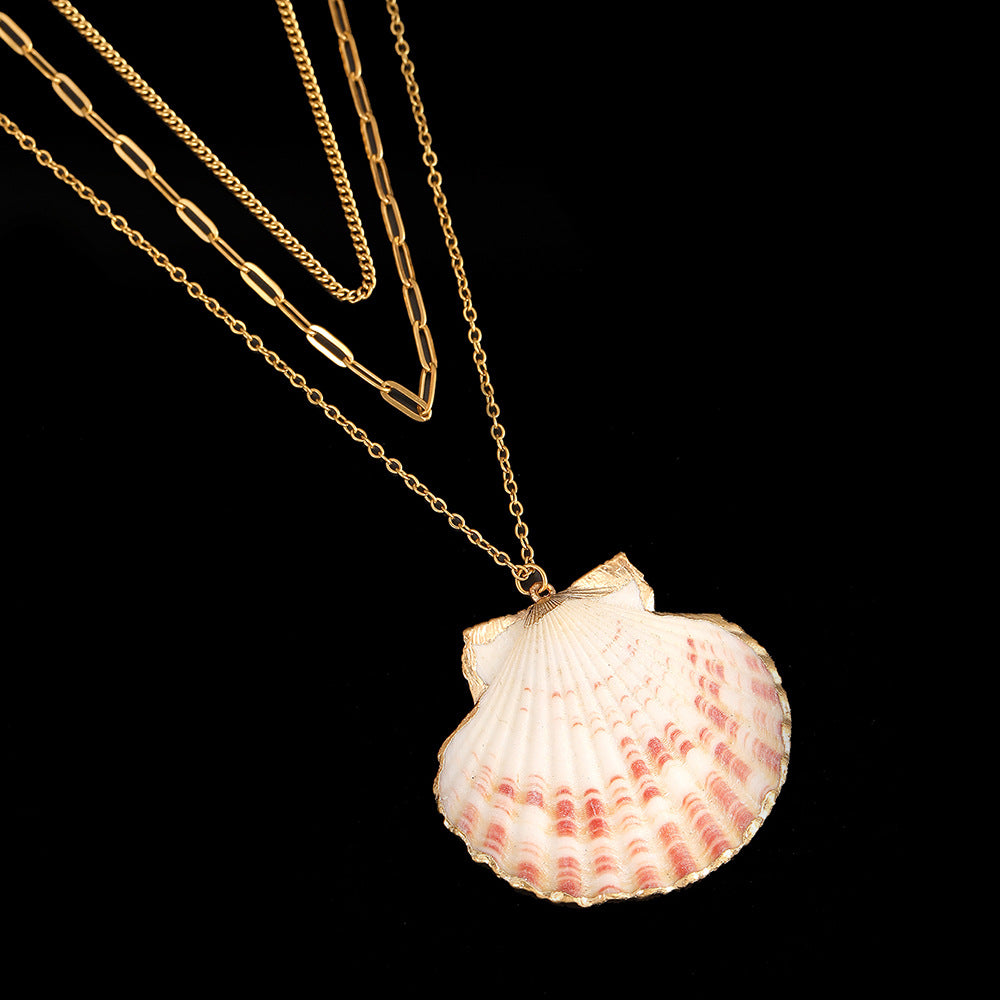 Collier Coquillage en Acier Inoxydable