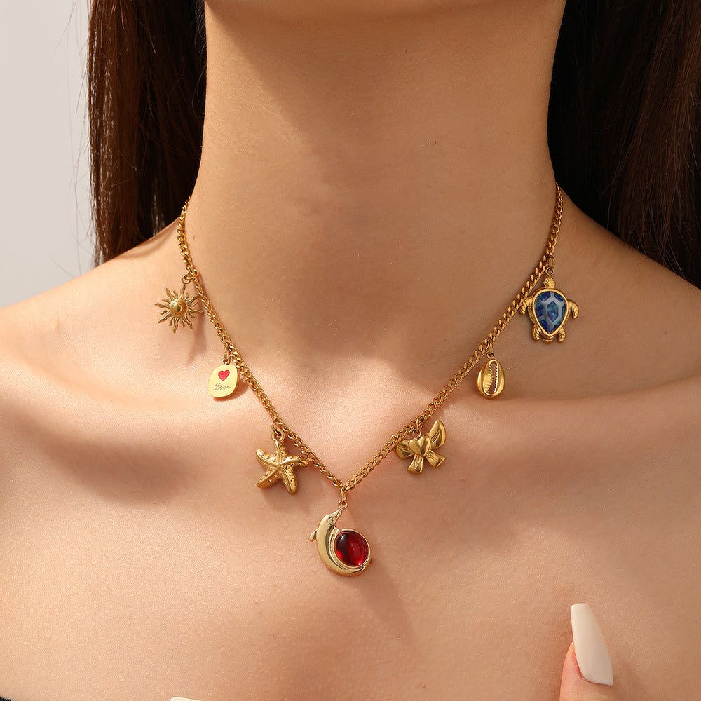 Collier Coquillage en Acier Inoxydable