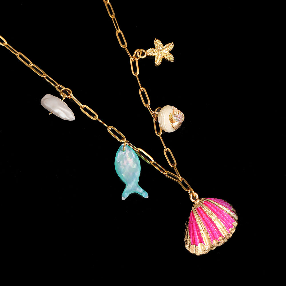 Collier Coquillage en Acier Inoxydable