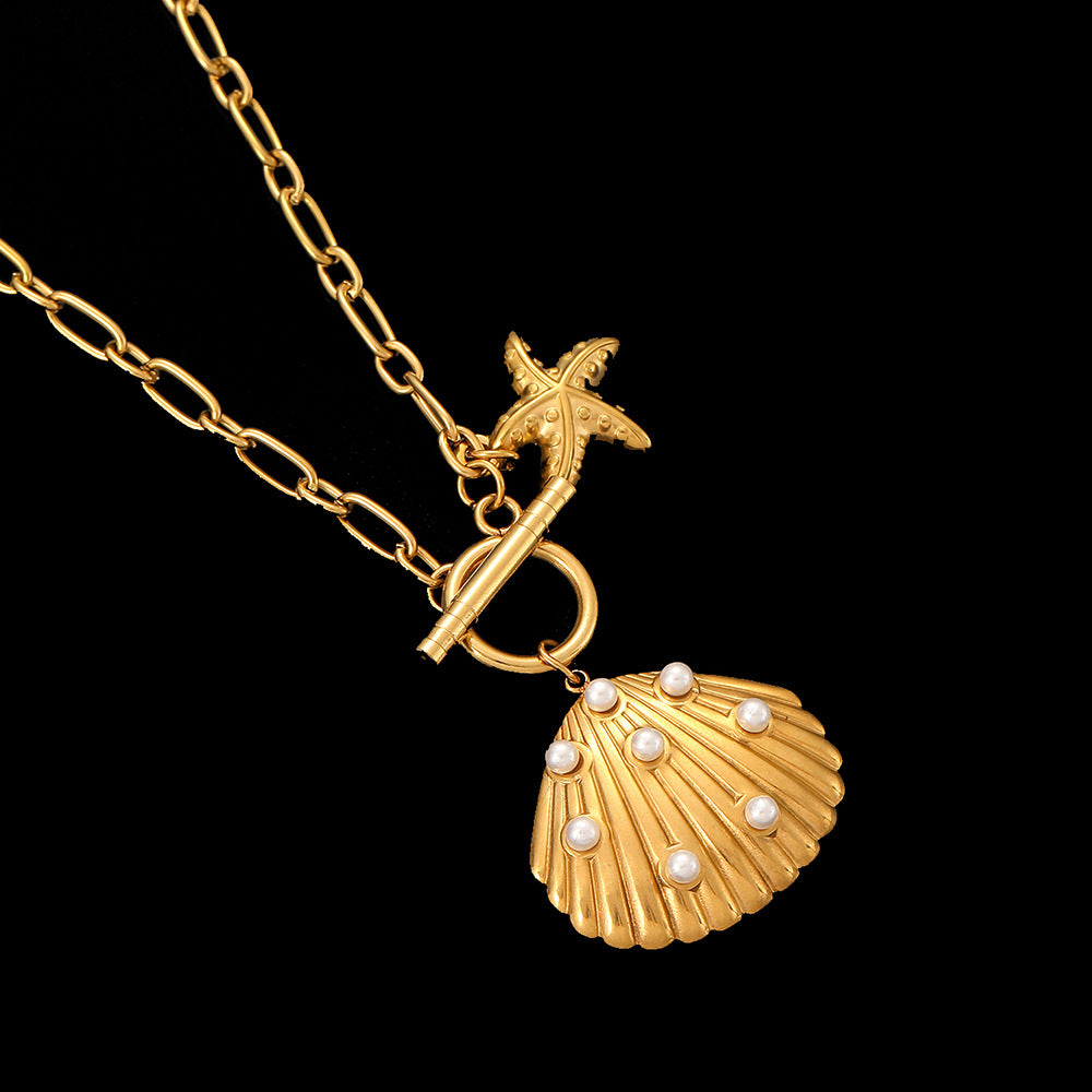 Collier Coquillage en Acier Inoxydable