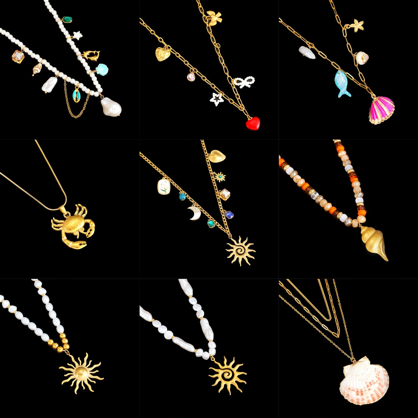 Collier Coquillage en Acier Inoxydable