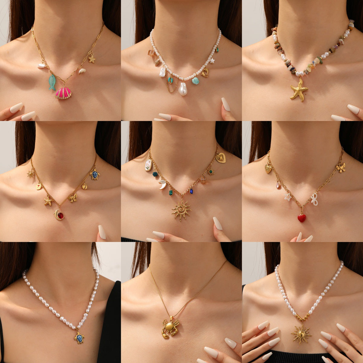 Collier Coquillage en Acier Inoxydable
