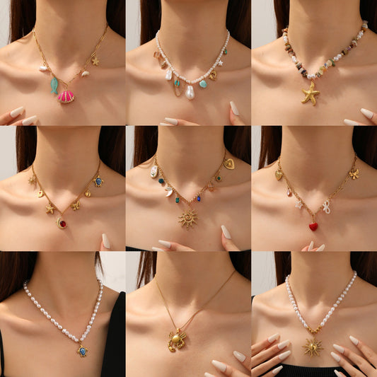 Collier Coquillage en Acier Inoxydable