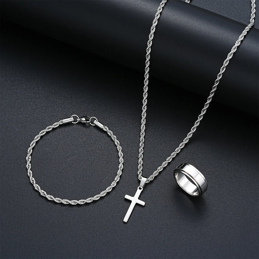 Ensemble Croix en Acier Inoxydable