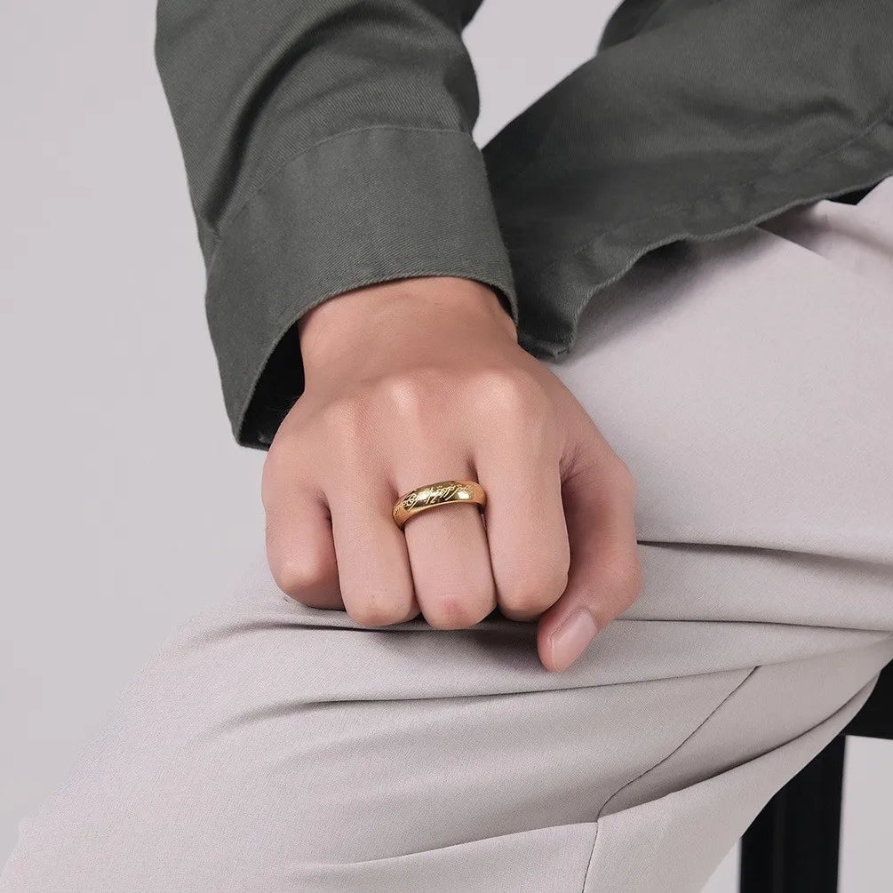 Bague en acier inoxydable au design moderne – bijou unisexe élégant