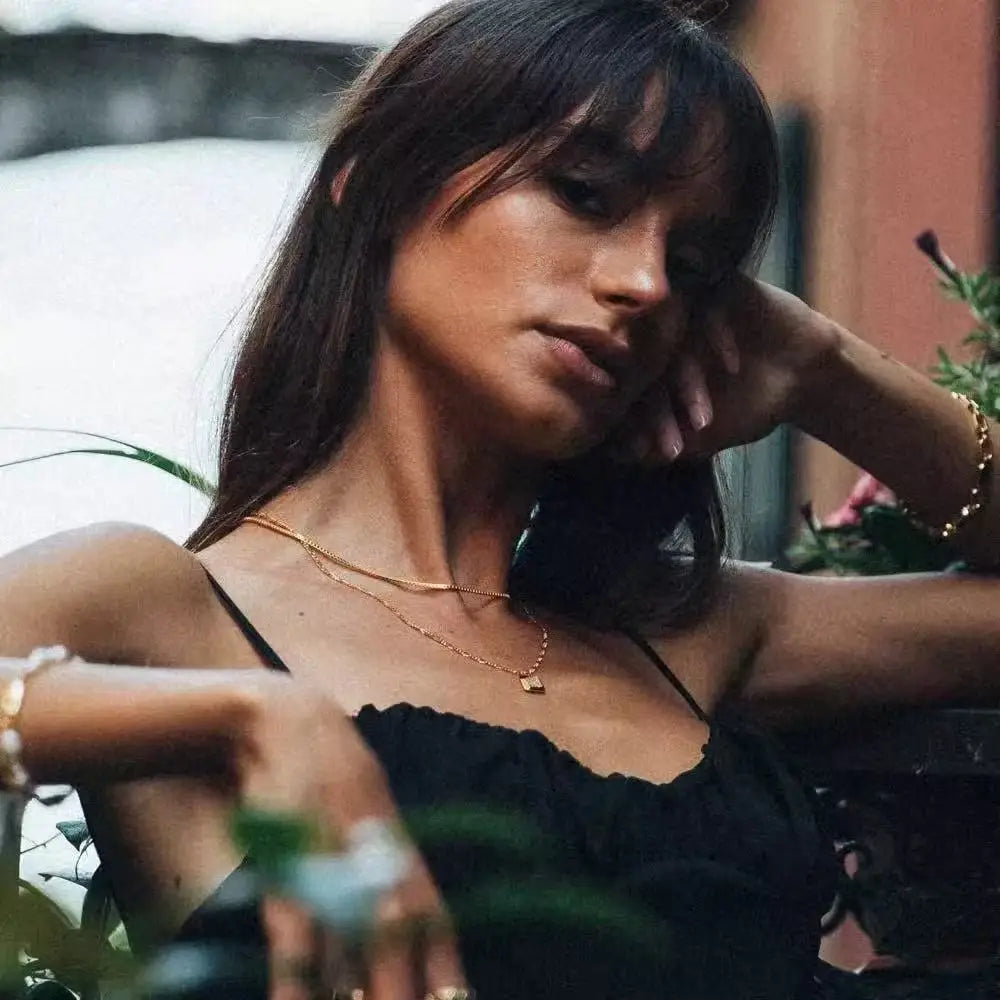 Collier chaîne box en acier inoxydable – Élégance minimaliste